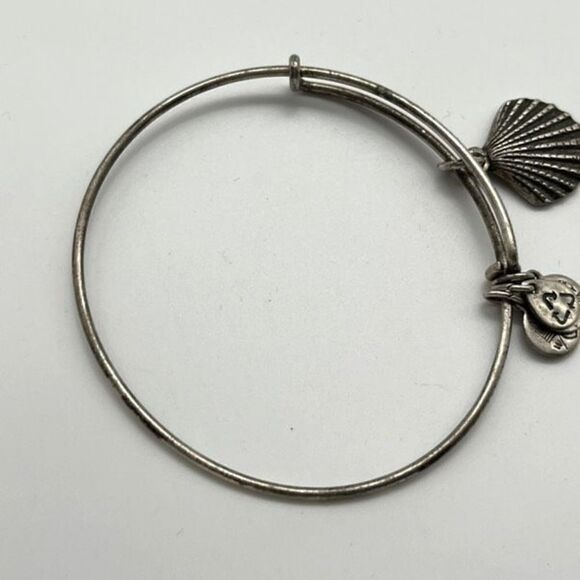 Alex and Ani shell nautical marine ocean silver tone bangle bracelet - Picture 2 of 4